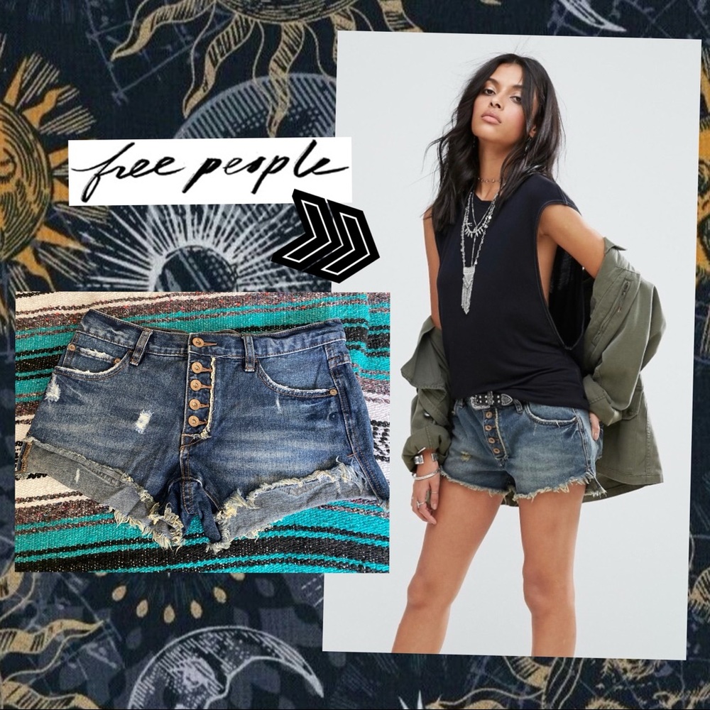 FP ✨NWOT Runaway Low-Rise Button-Fly Cutoff Shorts